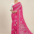 Bright Pink Printed Georgette Saree with Traditional Border