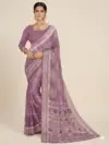 Mauve Printed Georgette Saree with Elegant Border
