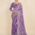 Purple Printed Georgette Saree with Elegant Border